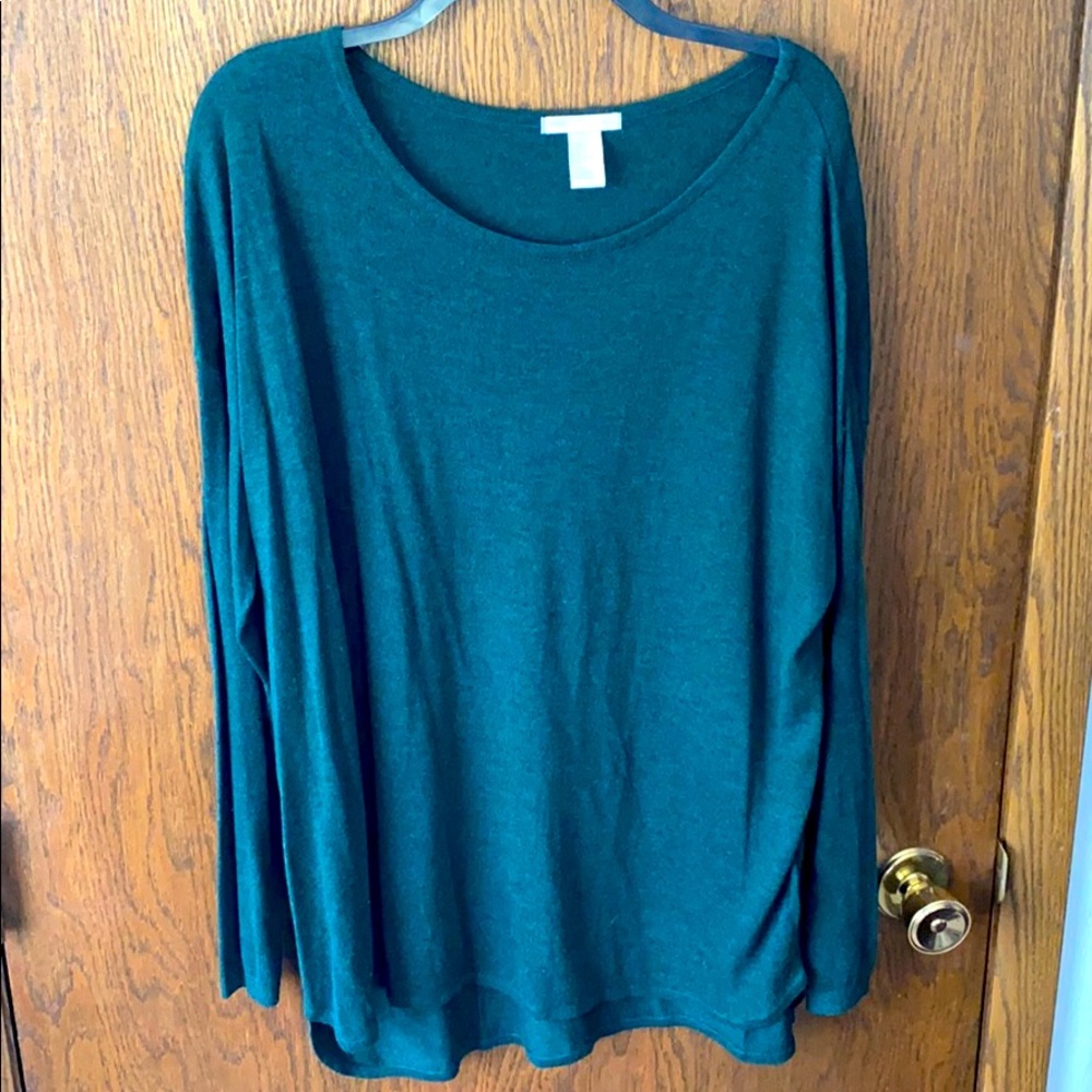 Forest green long sleeve top 💚